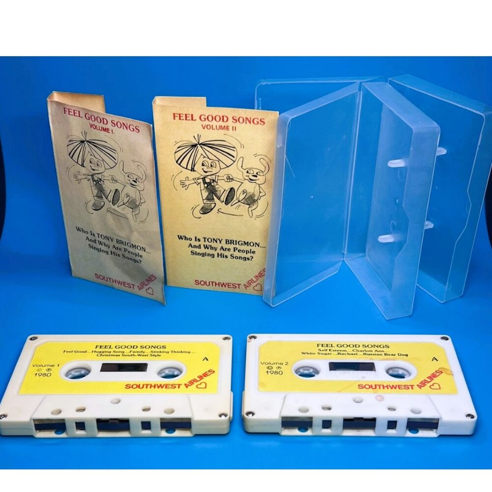 Very Rare 1980 Southwest Airlines Tony Bringmon "Feel Good Songs" Volume 1 & 2